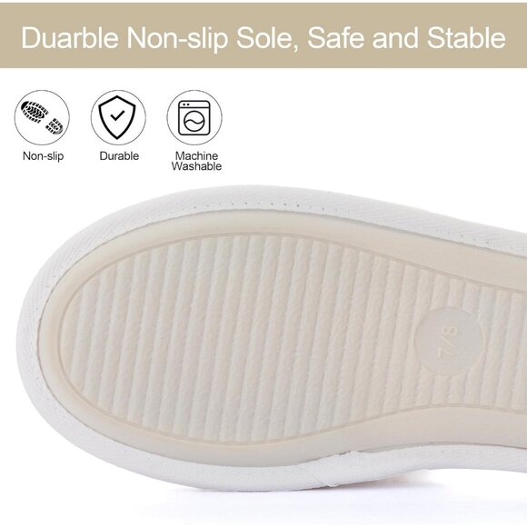 Women's Fuzzy Rhinestone Bow knot Open Toe White Slides Slippers Shoes - Picture 6 of 8